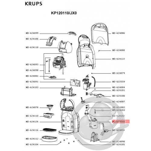 Résistance cafetière dolce gusto Krups MS-624088