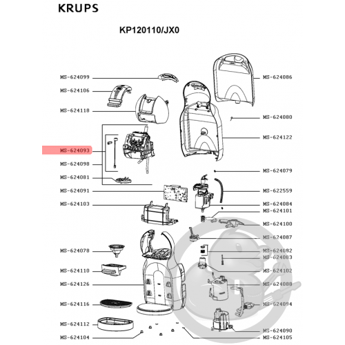 Aimant + bride cafetière dolce gusto Krups MS-624093