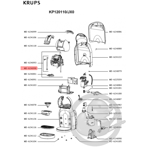 Diffuseur cafetière dolce gusto Krups MS-624098