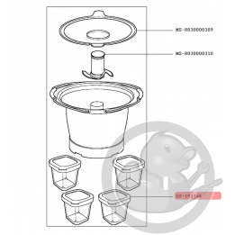 Pot + couvercle blanc Companion Moulinex SS-193386