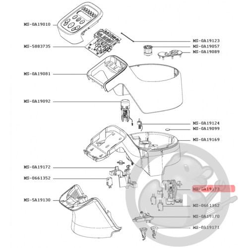 Levier sécurité + ressort + support robot Companion Moulinex MS-0A19173