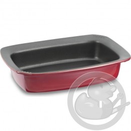 So easy plat à four rectangulaire 26.5 x 18 gres/email rouge Tefal J2102124