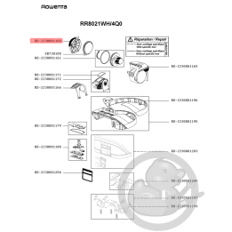 Couvercle bac séparateur noir aspirateur Rowenta Seb RS-2230001160