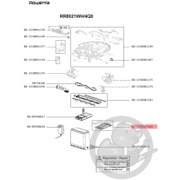 Trappe batterie + mousse noire aspirateur Rowenta Seb RS-2230001181