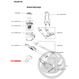 Raccord coude aspirateur Rowenta Seb ZR904101