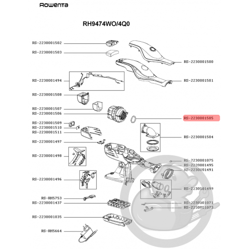 Joint avant moteur aspirateur Rowenta Seb RS-2230001505