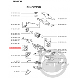 Arrière de poignée blanc aspirateur Rowenta Seb RS-2230001498