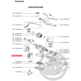 Bouton + ressort + levier aspirateur Rowenta Seb RS-2230001496