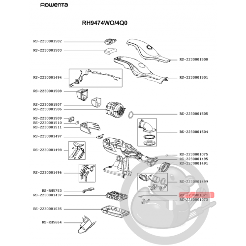 Ressort aspirateur Rowenta Seb RS-2230001071