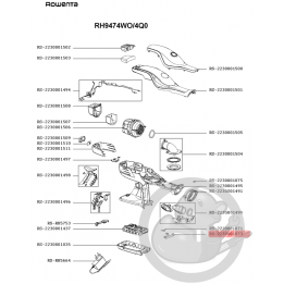 Support bac séparateur aspirateur Rowenta Seb RS-2230001073