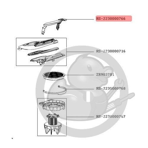 Levier ouverture blanc aspirateur Rowenta RS-2230000766