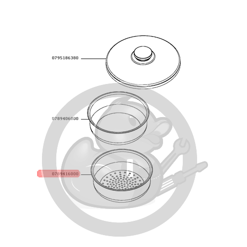 Panier vapeur perforé bas (D: 22 cm) cocotte perfect Seb 0789416000