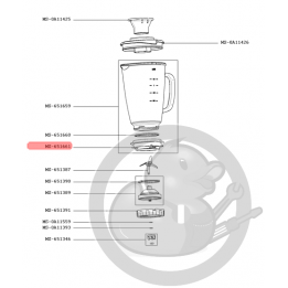 Embase grise blender blendforce Moulinex MS-651661