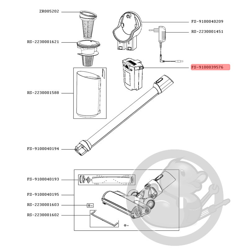 Accessoires et pièces détachées X-PERT 3.60 RH6933WO Rowenta