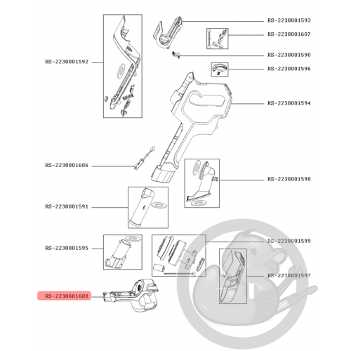 Bloc moteur noir + rouge aspirateur X-pert Rowenta RS-2230001600