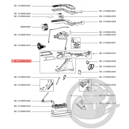 BOITIER Aspirateur INFERIEUR