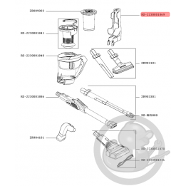 Support mural gris aspirateur Air Force Rowenta RS-2230001869