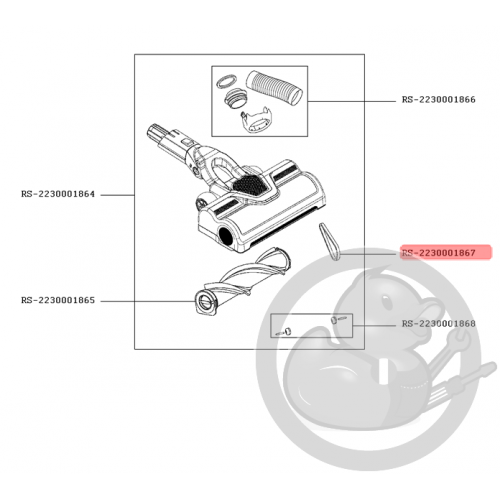 Courroie aspirateur Air Force Rowenta RS-2230001867