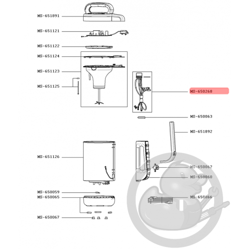 Connecteur + fusible + joint + faisceau Blender Easy Soup Moulinex  MS-651355 MS-650268 - Coin Pièces