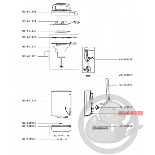 Poignée/Bol Blender Easy Soup Moulinex MS-650060