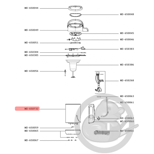 Bol + résistance + thermostat Blender Easy Soup Moulinex MS-650732