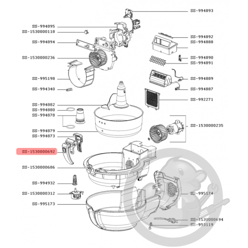 Poignée noire panier friteuse actifry genius XL Tefal SS-1530000692