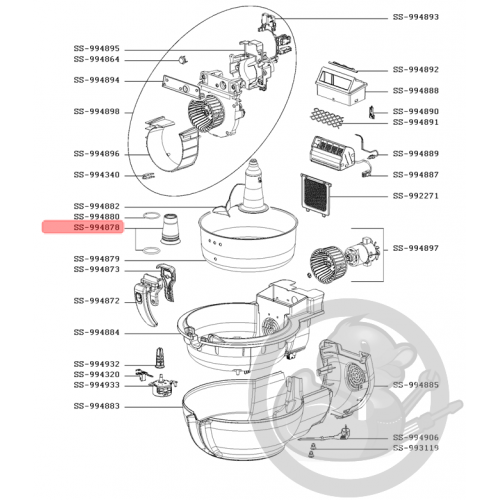 Support pale + joint friteuse actifry Tefal SS-994878