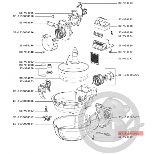 Cordon alimentation friteuse actifry Tefal SS-1530000694