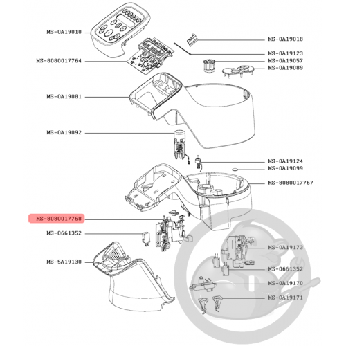 Levier verrou + moteur + support robot companion Moulinex MS-8080017768