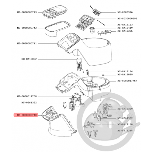 Boitier avant blanc robot companion Moulinex MS-8030000740