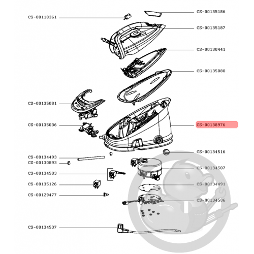 Boitier + support générateur vapeur Seb CS00126783 - Pièces fer