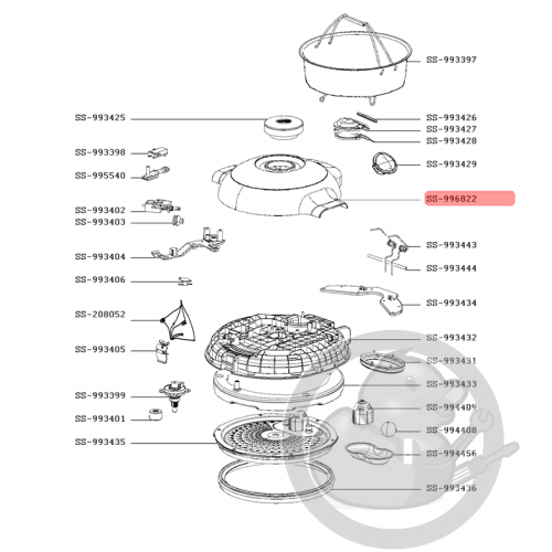 Couvercle blanc Cookeo Moulinex SS-996822 - Coin Pièces