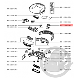 Roue droite + moteur noir aspirateur Rowenta RS-2230001040