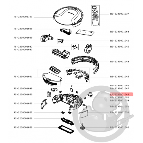 Moteur brossette droite aspirateur Rowenta RS-2230001048