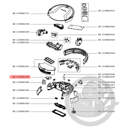 Moteur brossette gauche aspirateur Rowenta RS-2230001049