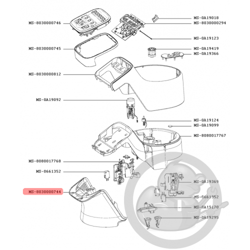 Boitier avant blanc robot companion XL Moulinex MS-8030000744