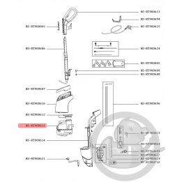 Bloc moteur + amortisseur*3 nettoyeur vapeur clean&steam Rowenta RS-RT900611