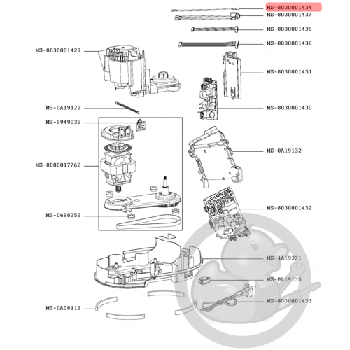 Câblage l290mm robot companion Moulinex MS-8030001434