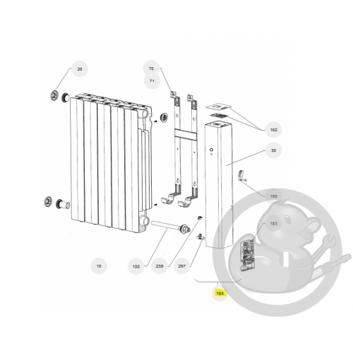 Ens. thermostat + joue 500W FSC radiateur Atlantic Thermor 087337