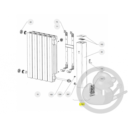 Ens. thermostat + joue 750W FSC radiateur Atlantic Thermor 087338