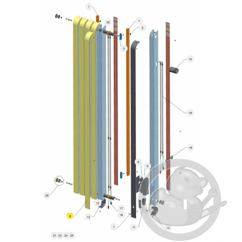 Façade alu simple coul. blanc granit radiateur Atlantic Thermor 097764