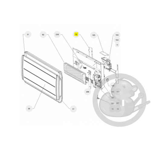 Support mural R4GBASBIS 1500W radiateur Atlantic Thermor 098322