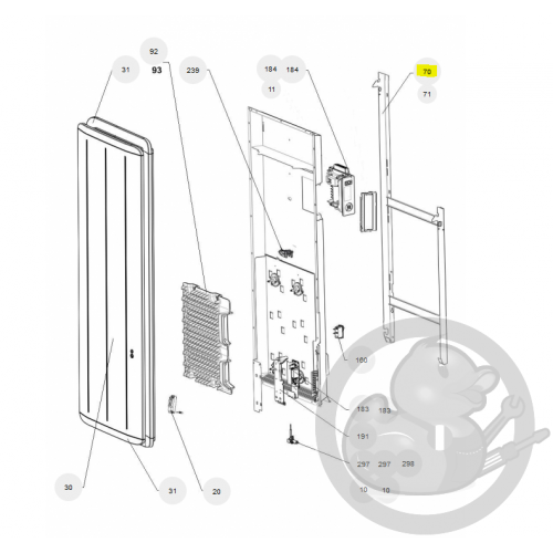 Support mural gris V 1000W radiateur Atlantic Thermor 098461