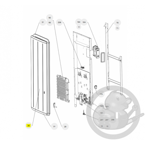 Façade equateur V 2000W gris radiateur Atlantic Thermor 097731