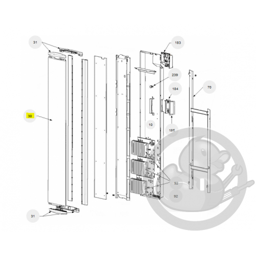 Façade complete R4GVD 1000W beige radiateur Atlantic Thermor 097427