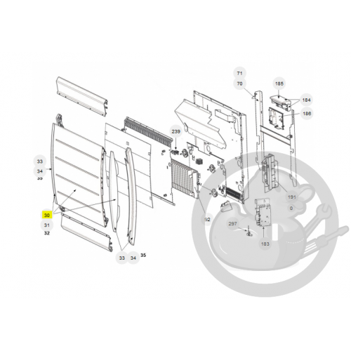 Façade blanche R4GD 750W + enjoliveurs radiateur Atlantic Thermor 097411