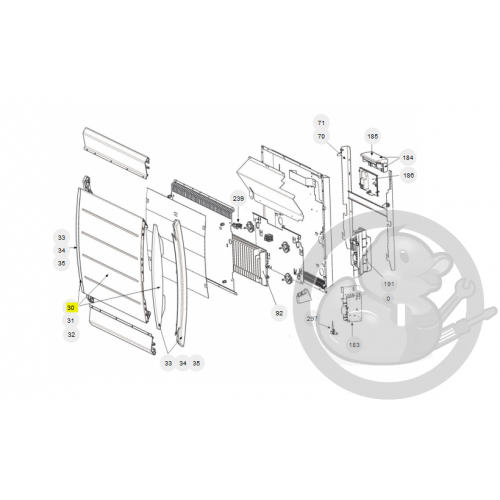 Façade blanche R4GD 2000W + enjoliveurs radiateur Atlantic Thermor 097415