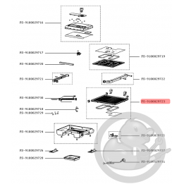 Plaque inférieure + résistance grill-viande inicio Tefal FS-9100029723