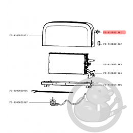 Bouton commande noir grille-pain Tefal FS-9100021961