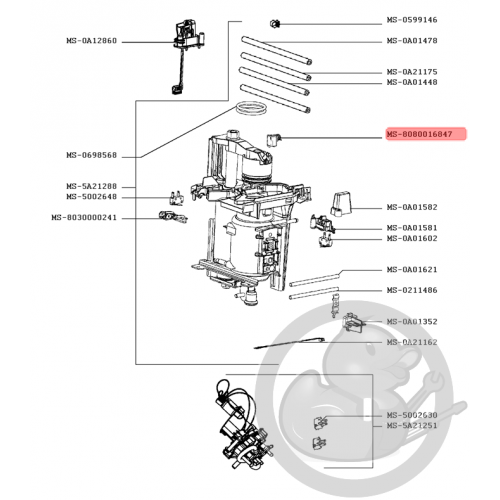 Support + ressort machine expresso Krups MS-8080016847